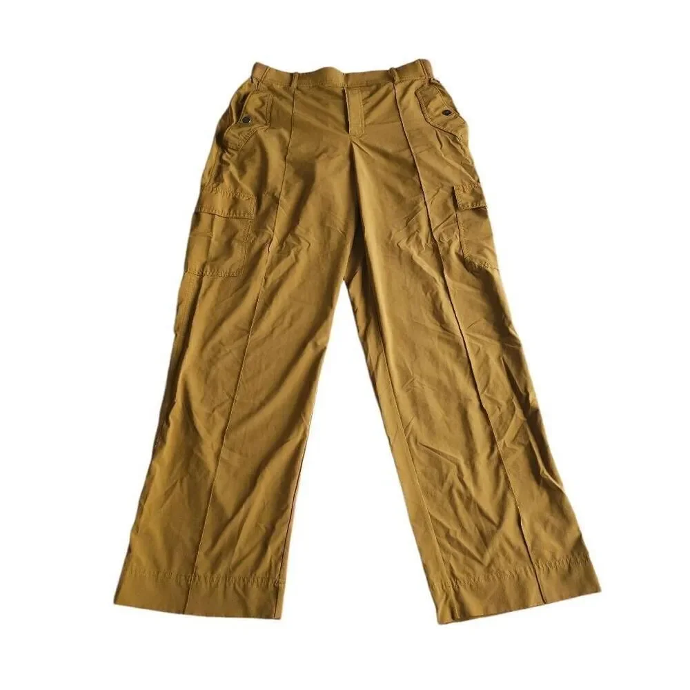 Athleta womens Sz 12 vienna cargo pants brass yellow tan - Picture 4 of 8